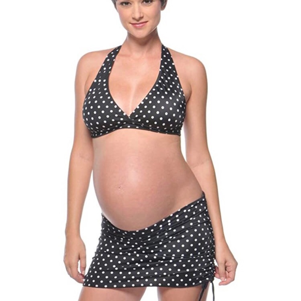 Maternity Dot adjustable Bikini XS & Small Prego Maternity Made in USA Black
